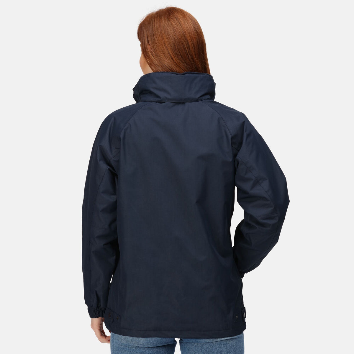 Navy - Back - Regatta Womens-Ladies Waterproof Windproof Jacket (Fleece Lined)