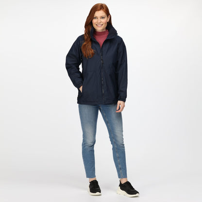 Navy - Lifestyle - Regatta Womens-Ladies Waterproof Windproof Jacket (Fleece Lined)