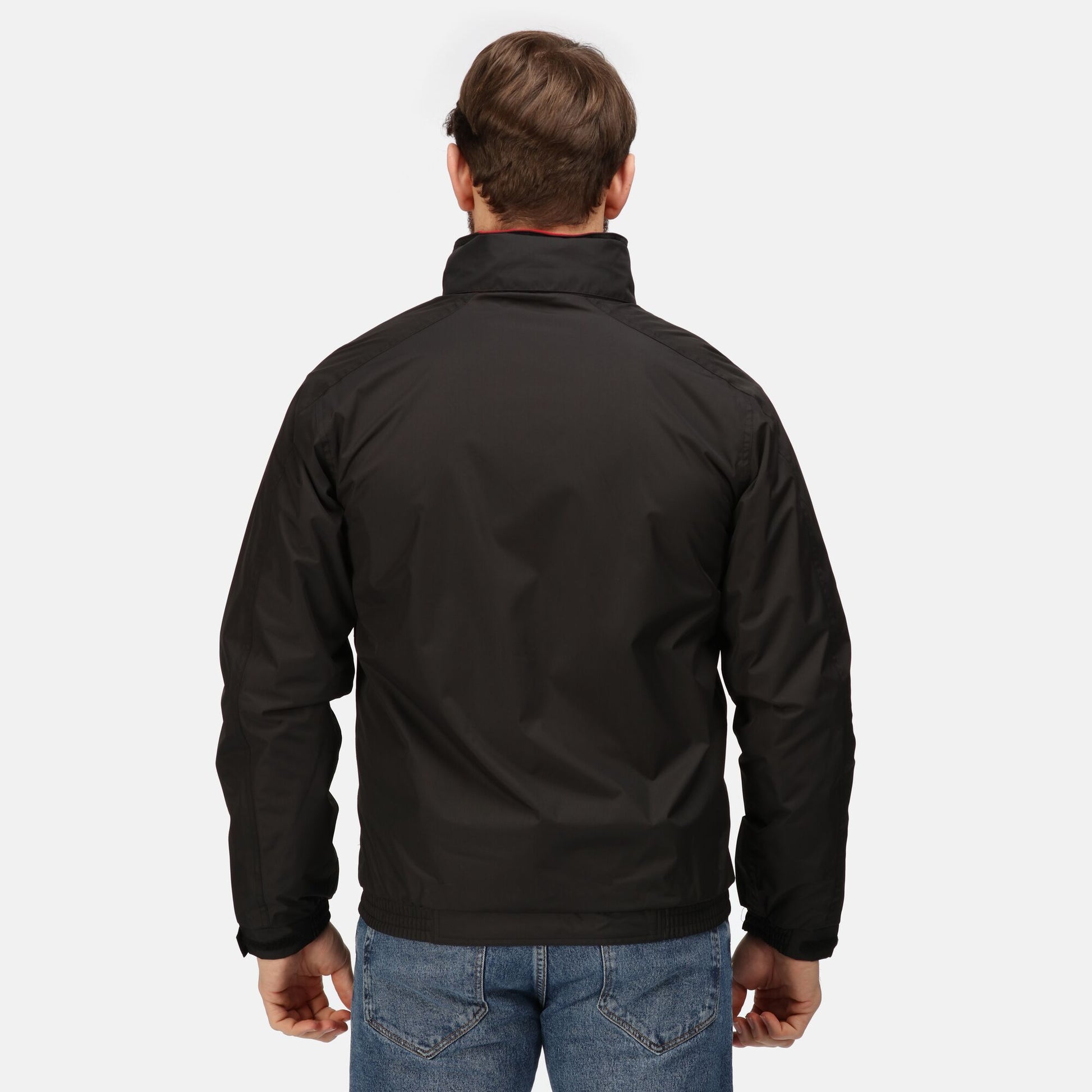 Black-Red - Side - Regatta Mens Dover Waterproof Windproof Jacket