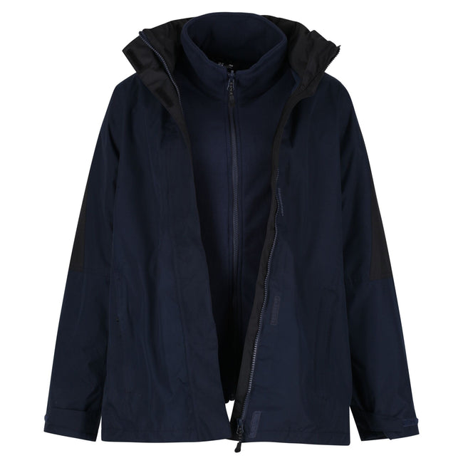 Navy-Black - Side - Regatta Womens-Ladies Defender III 3-In-1 Jacket  (Waterproof & Windproof)