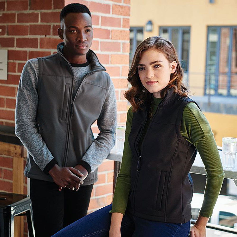 All Black - Back - Regatta Mens Flux Softshell Bodywarmer - Sleeveless Jacket (Water Repellent & Wind Resistant)