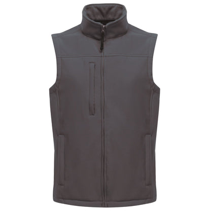 Seal Grey-Seal Grey - Front - Regatta Mens Flux Softshell Bodywarmer - Sleeveless Jacket (Water Repellent & Wind Resistant)