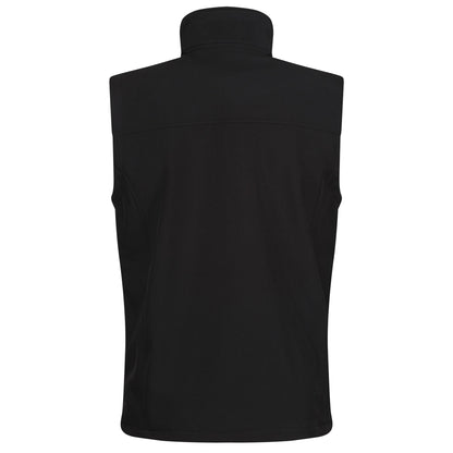 All Black - Side - Regatta Mens Flux Softshell Bodywarmer - Sleeveless Jacket (Water Repellent & Wind Resistant)