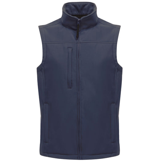 Navy-Navy - Front - Regatta Mens Flux Softshell Bodywarmer - Sleeveless Jacket (Water Repellent & Wind Resistant)