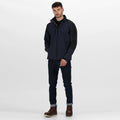 Navy-Black - Lifestyle - Regatta Mens Hydroforce 3-Layer Softshell Jacket (Wind Resistant, Water Repellent & Breathable)