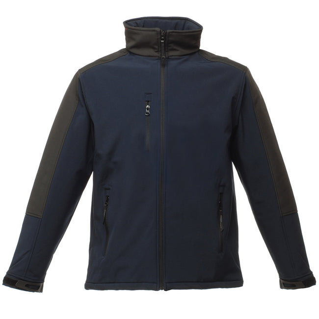 Navy-Black - Front - Regatta Mens Hydroforce 3-Layer Softshell Jacket (Wind Resistant, Water Repellent & Breathable)