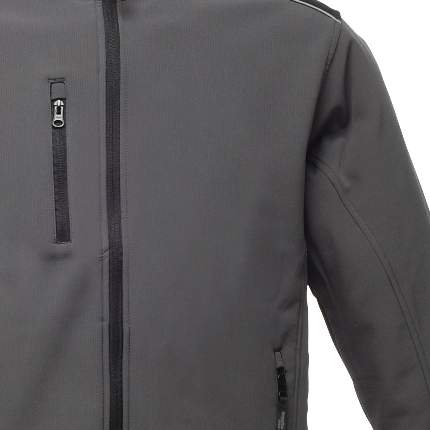 Seal Grey-Black - Side - Regatta Mens Sandstorm Hardwearing Workwear Softshell Jacket (water Repellent)