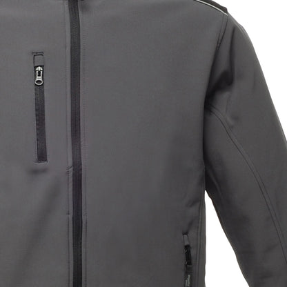 Seal Grey-Black - Side - Regatta Mens Sandstorm Hardwearing Workwear Softshell Jacket (water Repellent)