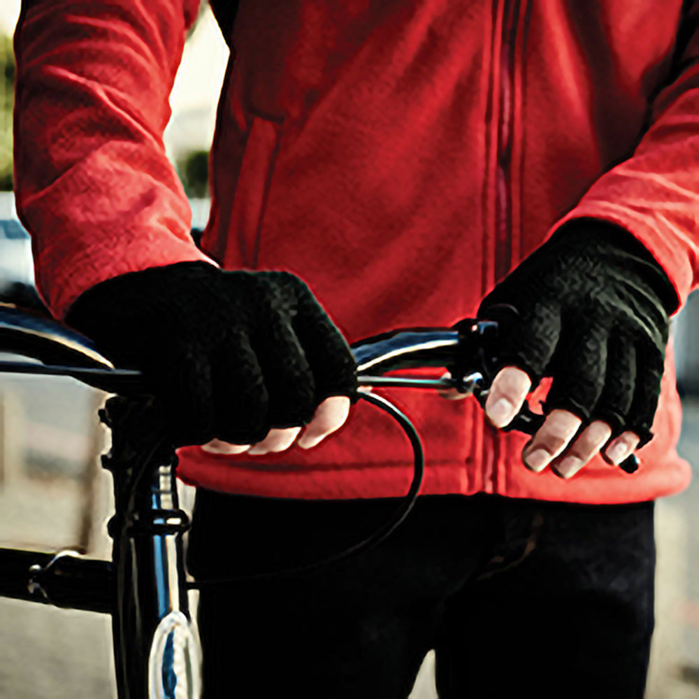 Black - Side - Regatta Unisex Fingerless Mitts - Gloves