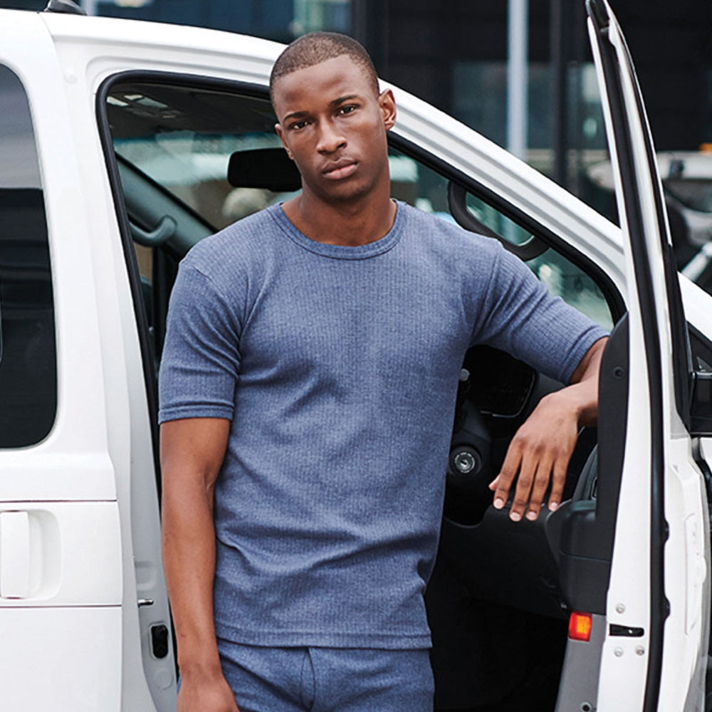 Denim - Back - Regatta Mens Thermal Underwear Short Sleeve Vest - T-Shirt
