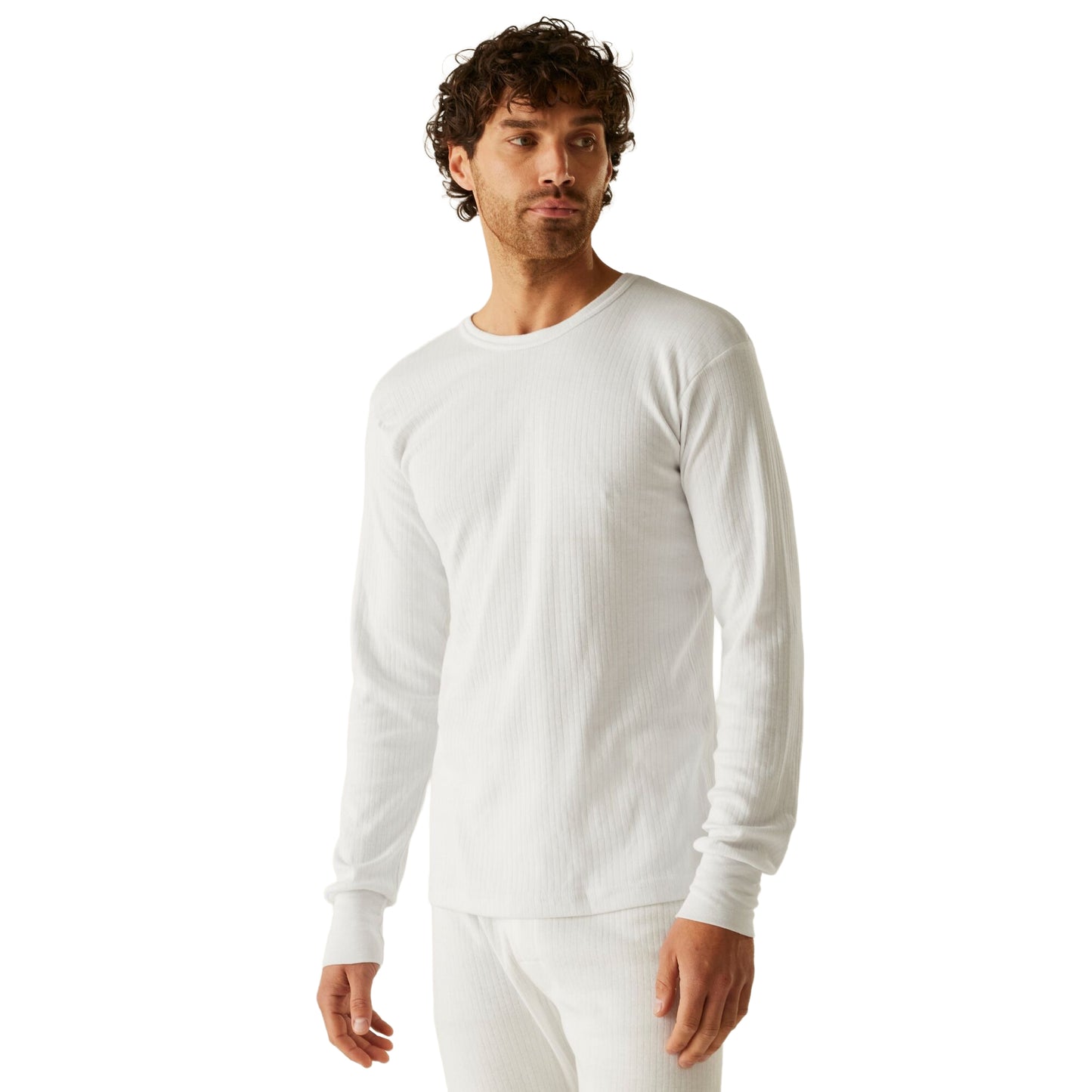 White - Side - Regatta Thermal Underwear Long Sleeve Vest - Top