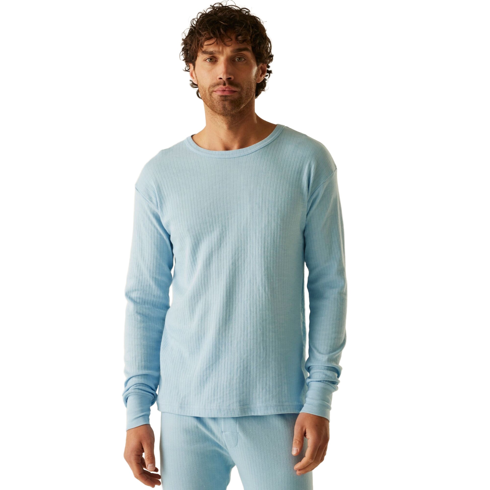 Blue - Side - Regatta Thermal Underwear Long Sleeve Vest - Top