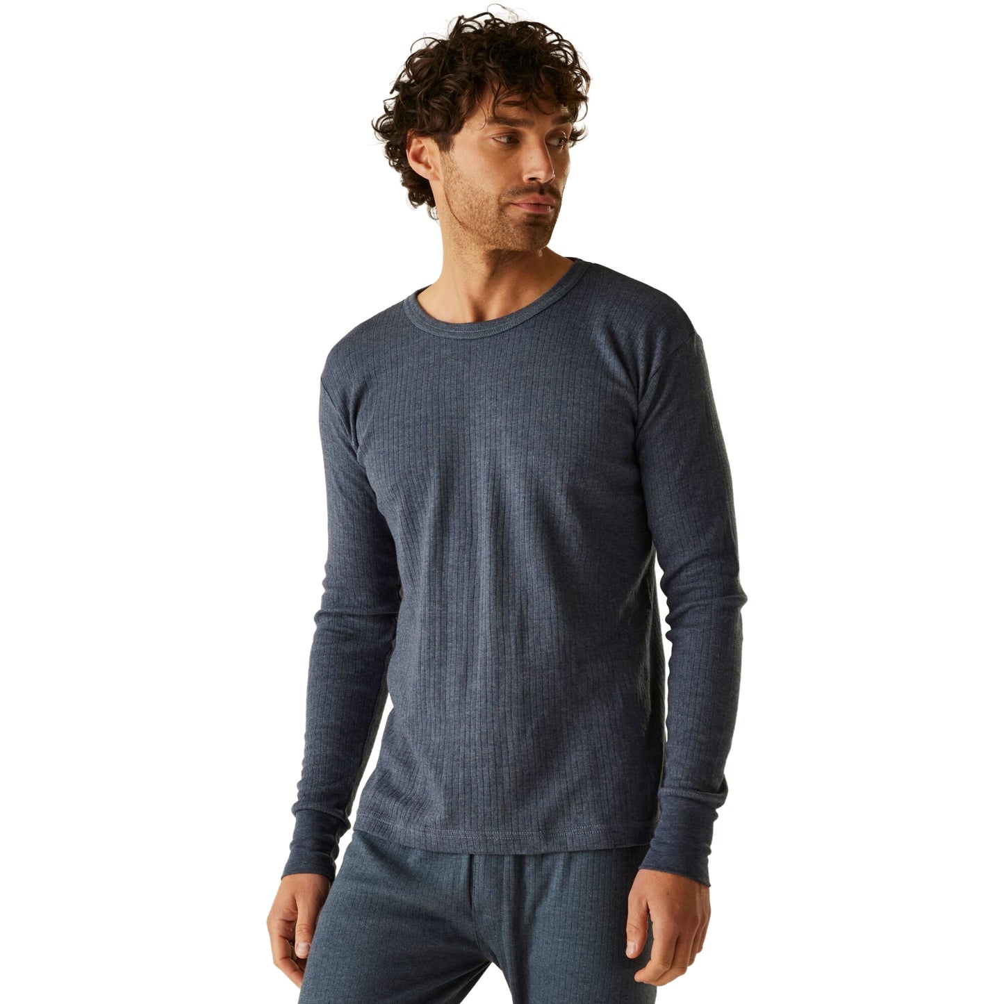 Denim - Side - Regatta Thermal Underwear Long Sleeve Vest - Top