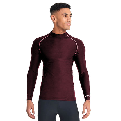 Maroon - Back - Rhino Mens Thermal Underwear Long Sleeve Base Layer Vest Top