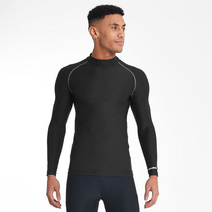 Black - Back - Rhino Mens Thermal Underwear Long Sleeve Base Layer Vest Top