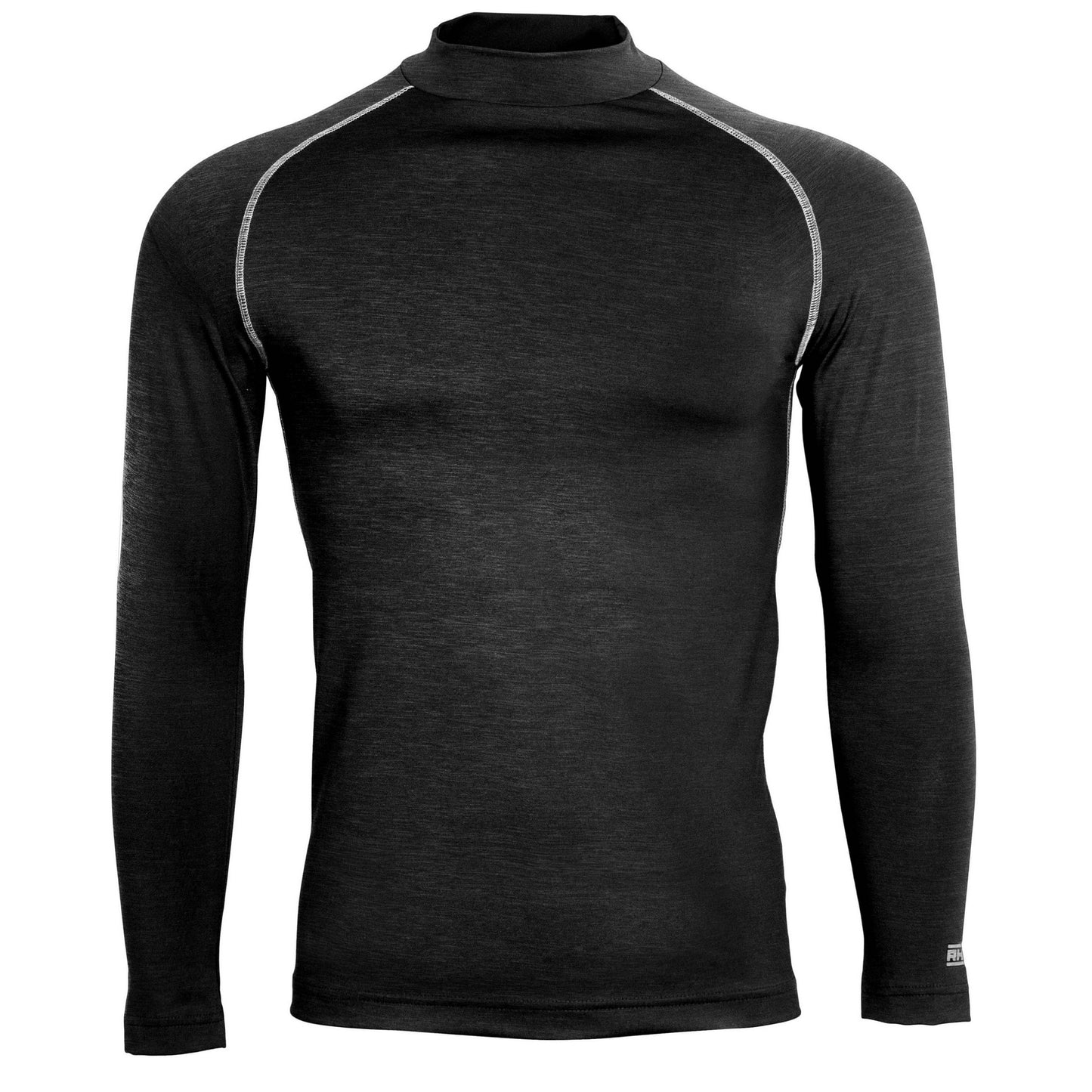 Black Heather - Front - Rhino Mens Thermal Underwear Long Sleeve Base Layer Vest Top