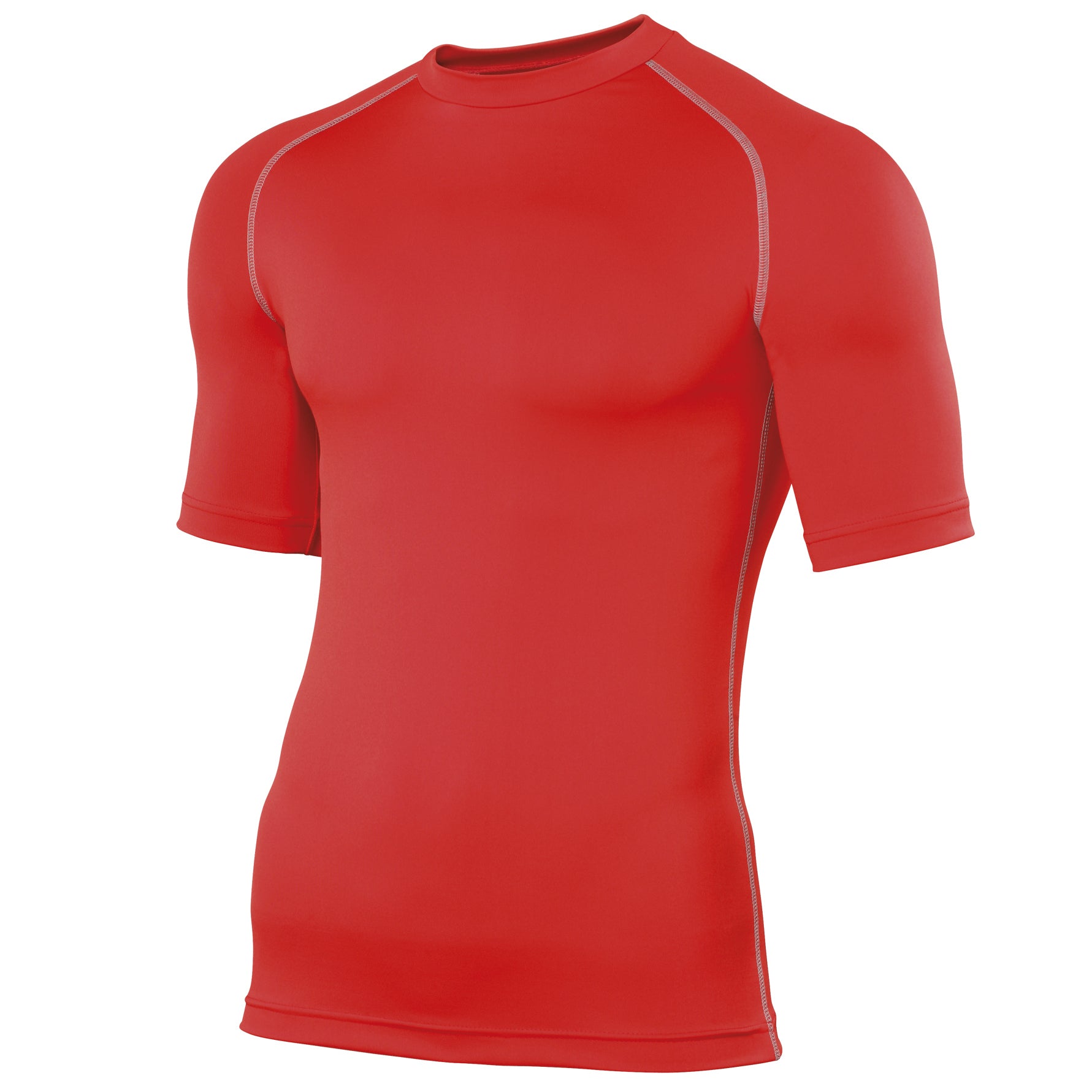 Red - Front - Rhino Mens Sports Base Layer Short Sleeve T-Shirt