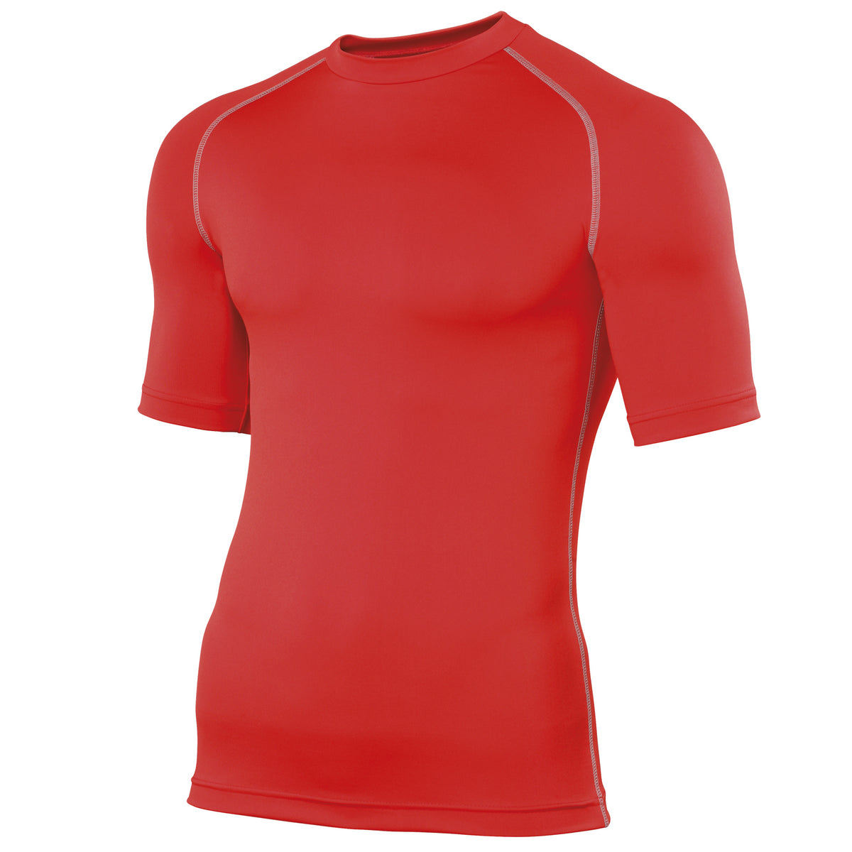 Red - Front - Rhino Mens Sports Base Layer Short Sleeve T-Shirt