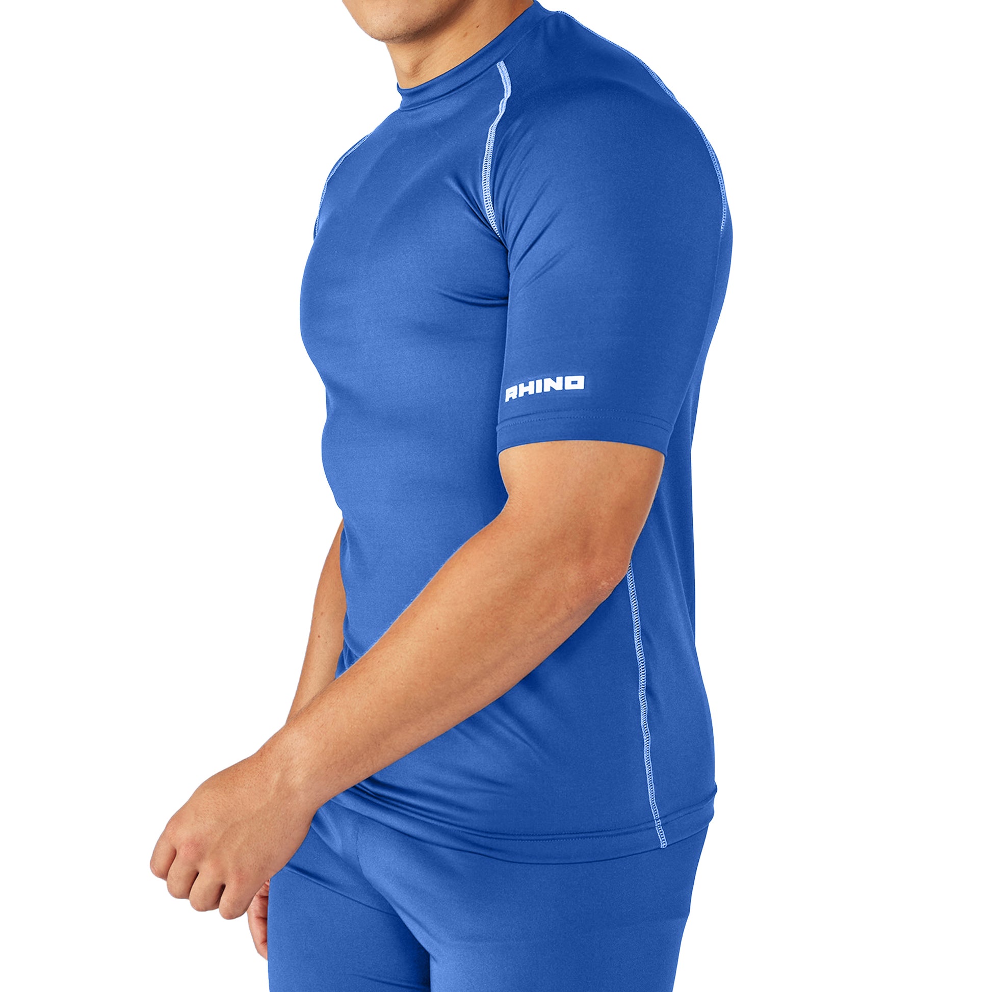 Royal - Side - Rhino Mens Sports Base Layer Short Sleeve T-Shirt