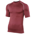 Maroon - Front - Rhino Mens Sports Base Layer Short Sleeve T-Shirt