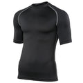 Black - Front - Rhino Mens Sports Base Layer Short Sleeve T-Shirt