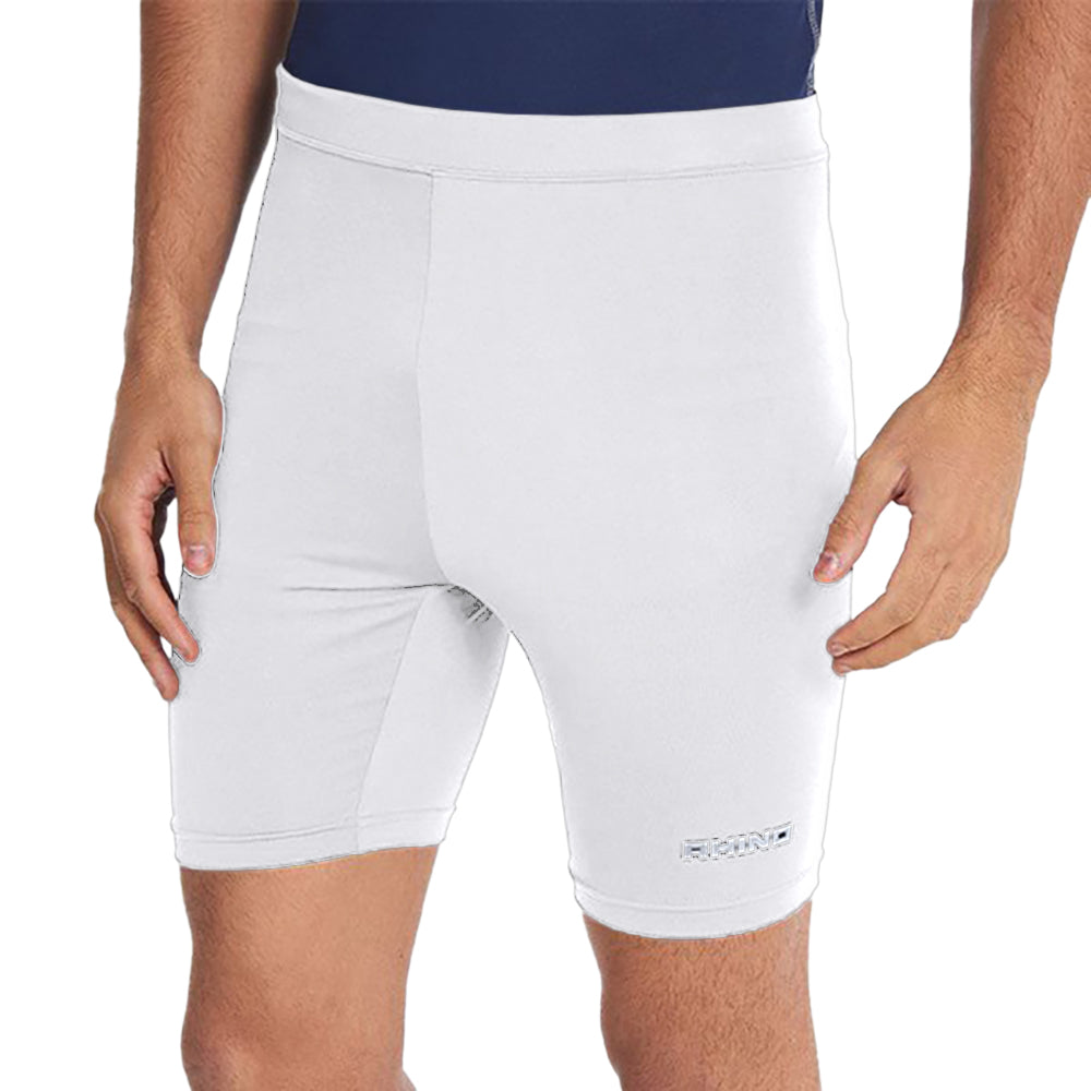 White - Back - Rhino Mens Sports Base Layer Shorts