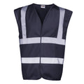 True Navy - Front - RTY Enhanced Vis Unisex Hi - Enhanced Visibility Safetywear Vest Top