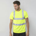 Fluorescent Yellow - Back - RTY High Visibility Mens High Vis T-Shirt