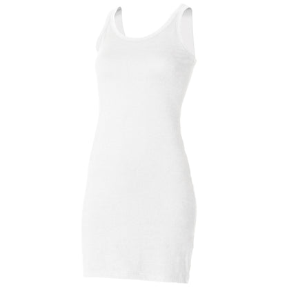 White - Front - Skinni Fit Ladies-Womens Extra Long Stretch Tank Top - Vest