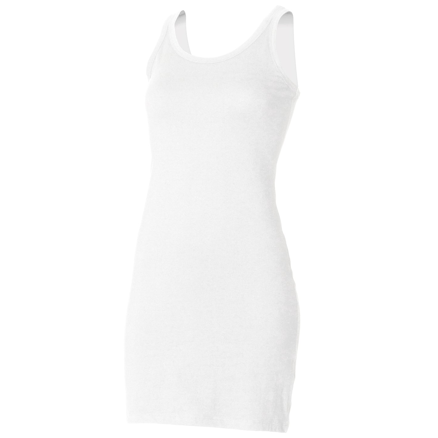 White - Front - Skinni Fit Ladies-Womens Extra Long Stretch Tank Top - Vest