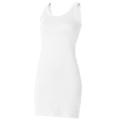 White - Front - Skinni Fit Ladies-Womens Extra Long Stretch Tank Top - Vest