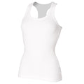 White - Front - Skinni Fit Essential Longer Length Rib Vest Top