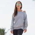 Heather Grey - Back - Skinni Fit Ladies-Womens Slounge Sweatshirt