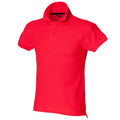 Bright Red - Front - Skinni Fit Mens Club Polo Shirt (with Stay-up Collar)
