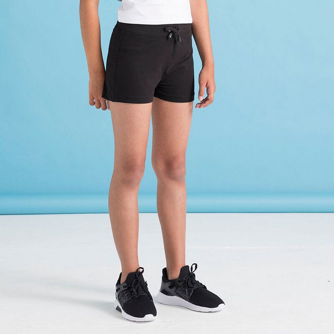Black - Back - Skinni Minni Girls Plain Casual Shorts