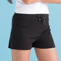 Black - Side - Skinni Minni Girls Plain Casual Shorts