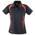 Black-Red - Front - Spiro Womens-Ladies Sports Team Spirit Performance Polo Shirt