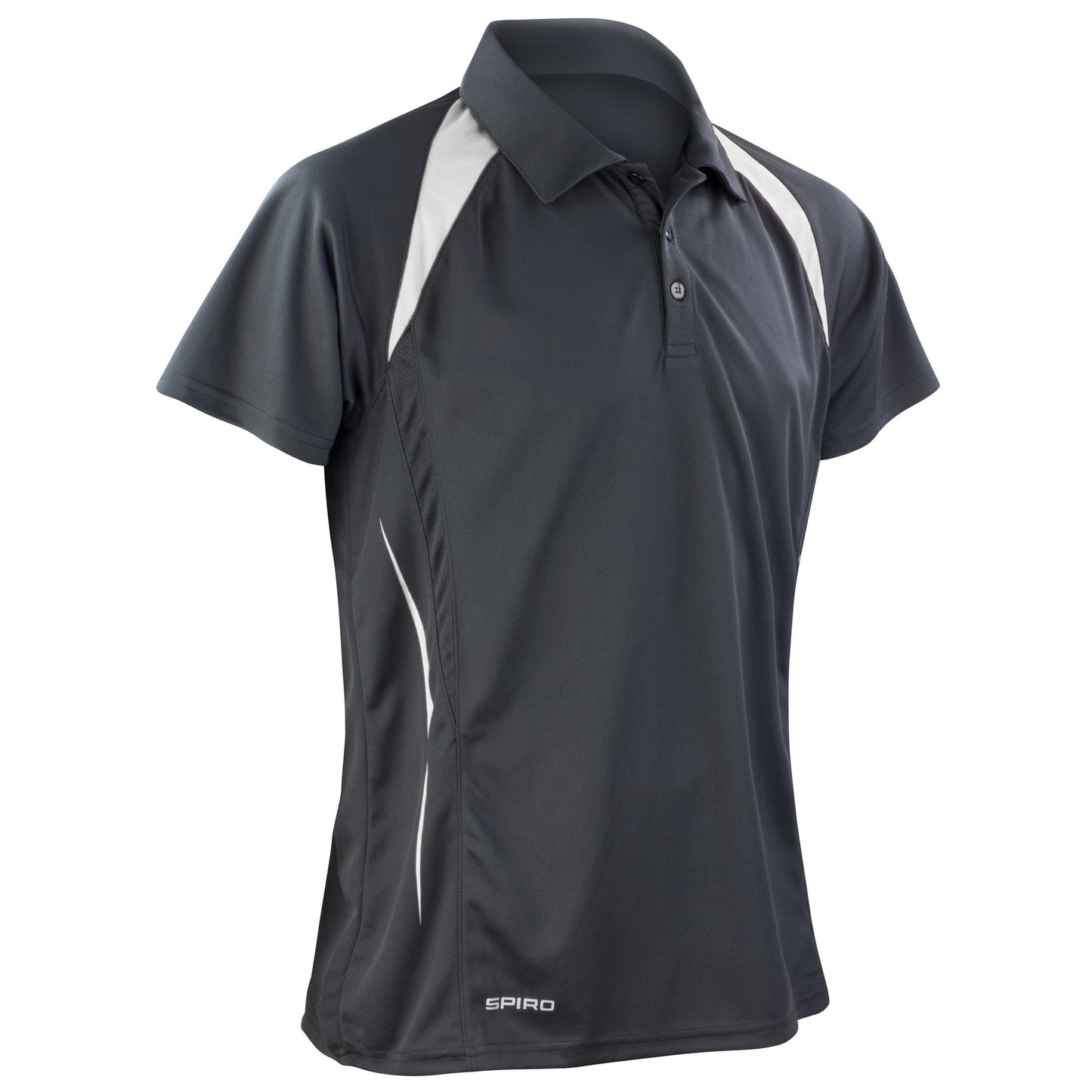 Black-White - Front - Spiro Mens Sports Team Spirit Performance Polo Shirt