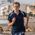 Navy-White - Back - Spiro Mens Sports Team Spirit Performance Polo Shirt