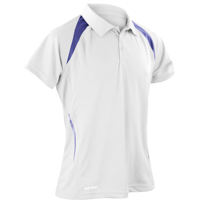 White-Navy - Front - Spiro Mens Sports Team Spirit Performance Polo Shirt