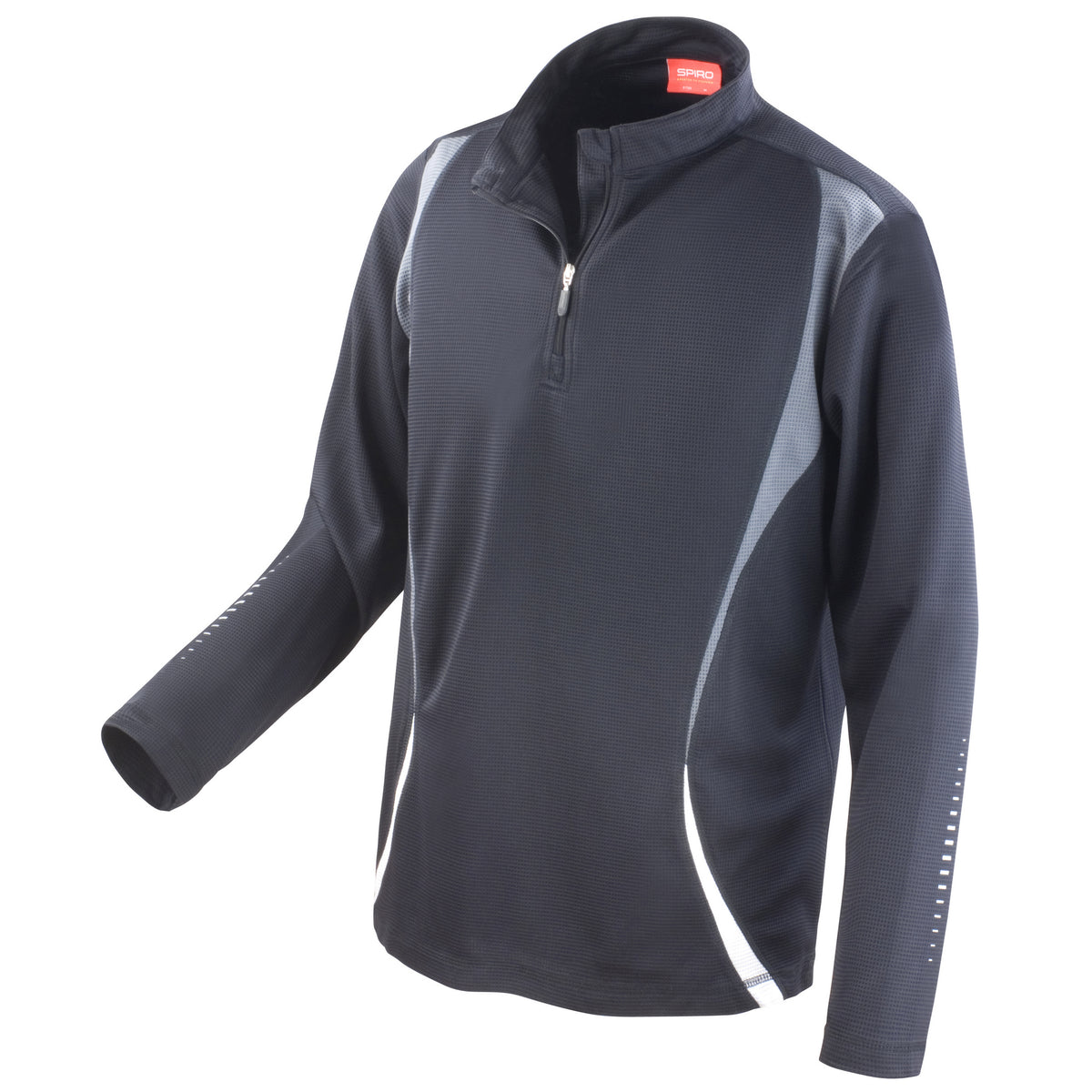 Black-Grey-White - Front - Spiro Unisex Sports Trial Performance Training Top