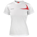 White-Red - Front - Spiro Womens-Ladies Sports Dash Performance Training T-Shirt