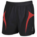Black-Red - Front - Spiro Mens Sports Micro-Lite Running Shorts