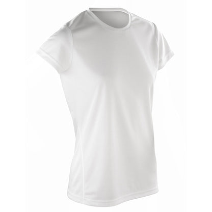 White - Back - Spiro Womens-Ladies Sports Quick-Dry Short Sleeve Performance T-Shirt
