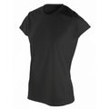 Black - Back - Spiro Womens-Ladies Sports Quick-Dry Short Sleeve Performance T-Shirt