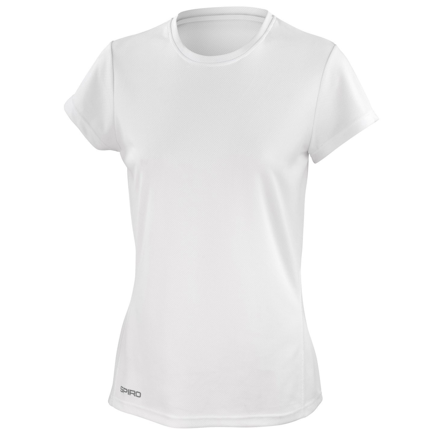 White - Front - Spiro Womens-Ladies Sports Quick-Dry Short Sleeve Performance T-Shirt