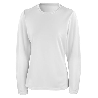 White - Front - Spiro Ladies-Womens Sports Quick-Dry Long Sleeve Performance T-Shirt