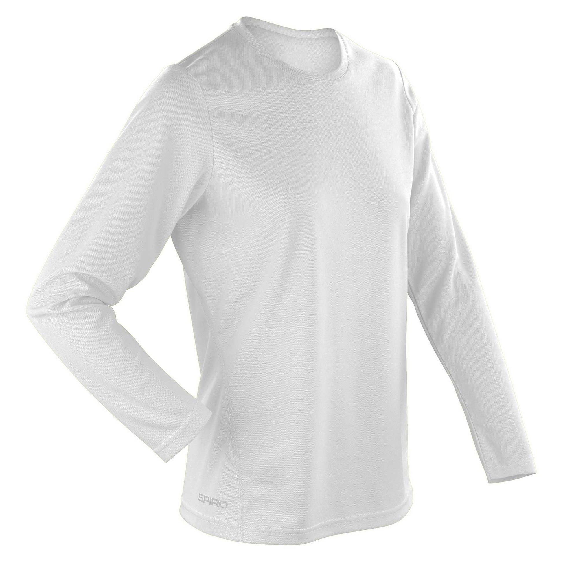 White - Back - Spiro Ladies-Womens Sports Quick-Dry Long Sleeve Performance T-Shirt