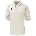 White-Maroon trim - Front - Surridge Mens-Youth Premier Sports 3-4 Sleeve Polo Shirt