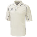 White-Navy trim - Front - Surridge Mens-Youth Premier Sports 3-4 Sleeve Polo Shirt